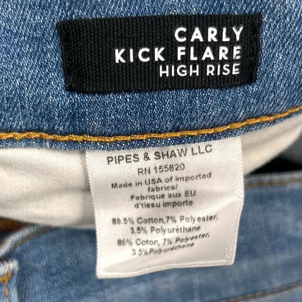 Veronica Beard Carly Kick Flare High Rise 27 Denim Jean Modern Minimalist